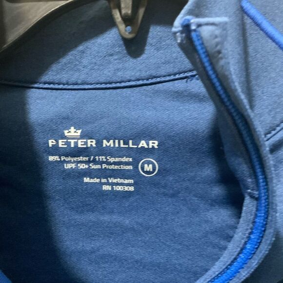 Peter Millar Half Zip UPF 50+ Performance Fabric Pullover Blue Size Medium Women - Picture 4 of 8